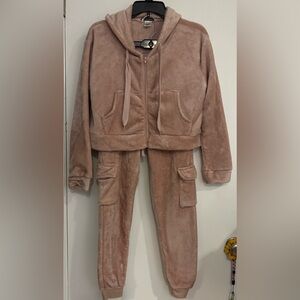 Cozy Blush Pink Fleece Tracksuit